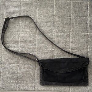Free People Black Suede Crossbody Bag